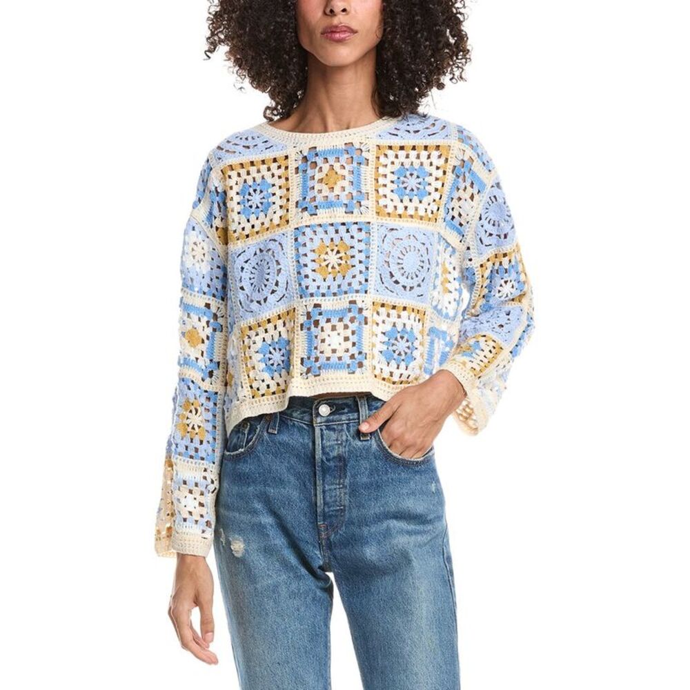 Anna Kay Womens Lace Shirt, Blue